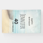 沿岸ビーチシーン40歳の誕生日 横断幕 (横)