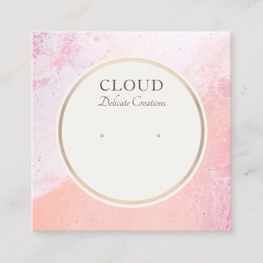 沿岸ビーチスタッドイヤリングジュエリーディスプレイカード スクエア名刺 (正面)