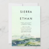 沿岸ビーチタイドプーはっきりしたルグリーンモダンズ 招待状 (正面)