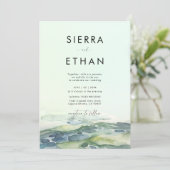 沿岸ビーチタイドプールシーグリーンモダン結婚ズ 招待状 (スタンド正面)