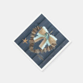 沿岸ビーチテーマ流木ハートバレンティンズ スタンダードカクテルナプキン (角)