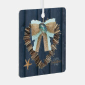 沿岸ビーチテーマ流木ハートバレンティンズ メタルオーナメント (正面右)