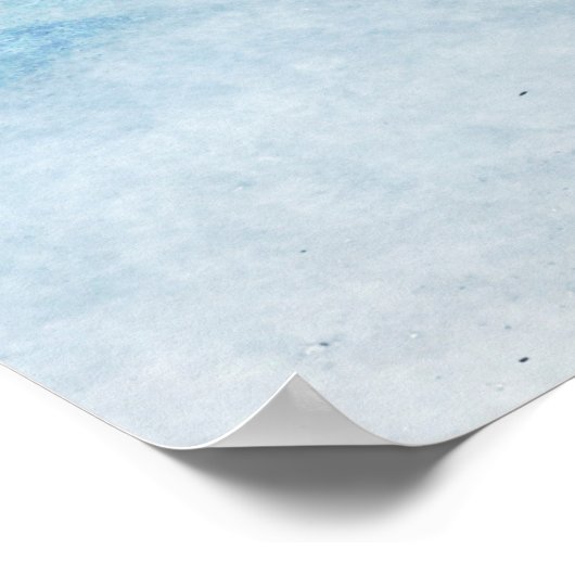 沿岸ビーチデコールインティール（緑がかった色）アクアターコイズブルー ポスター (角)