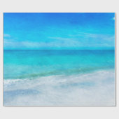 沿岸ビーチデコールインティール(緑がかった色)アクアターコイズブルー ラッピングペーパー (フラット)