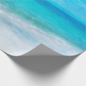 沿岸ビーチデコールインティール(緑がかった色)アクアターコイズブルー ラッピングペーパー (角)