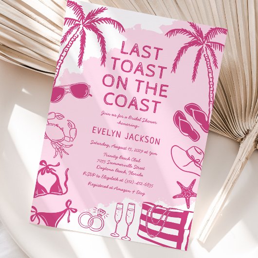 沿岸ビーチドードルブライダルシャワー 招待状