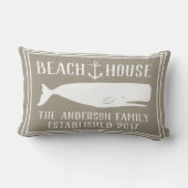 沿岸ビーチハウスのいかり及びクジラの姓 ランバークッション (裏面)