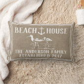 沿岸ビーチハウスのいかり及びシギののどのバーラップ ランバークッション (ブランケット)