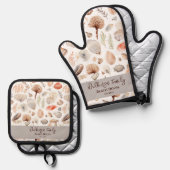 沿岸ビーチハウスシーサイドシェル 鍋つかみ&鍋敷きセット (正面/裏面)