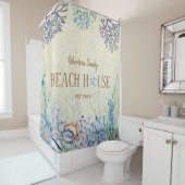 沿岸ビーチハウスシーライフファミリーネーム シャワーカーテン (インサイチュ)