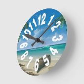 沿岸ビーチハウスラージナンバ ラウンド壁時計 (傾斜)