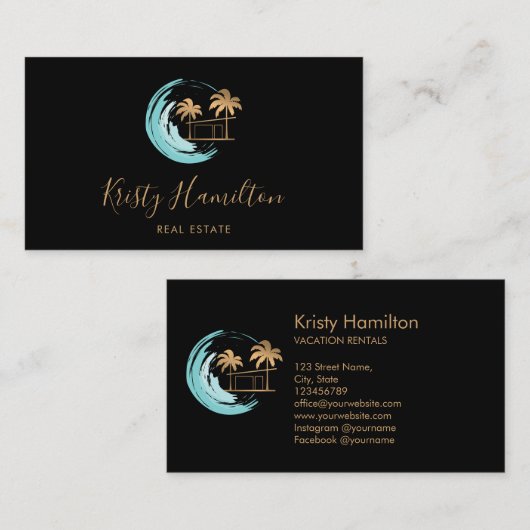 沿岸ビーチハウスB'Bエテ実在ート不動産仲介業者 名刺 (正面/裏面)