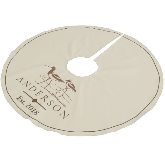 沿岸ビーチブラウンサンドパイパーバード |パーソナライズされた | ブラッシュドポリエステルツリースカート (アングル)