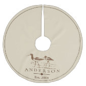 沿岸ビーチブラウンサンドパイパーバード |パーソナライズされた | ブラッシュドポリエステルツリースカート (正面)