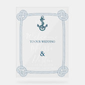 沿岸ビーチブルーいかり航海のズ結婚ウェルカム アクリルサイン (正面)