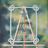 沿岸ビーチブルーいかり航海のズ結婚ウェルカム アクリルサイン (ニュートラル)