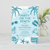 沿岸ビーチブルードードルバースデーパーティー 招待状 (スタンド正面)