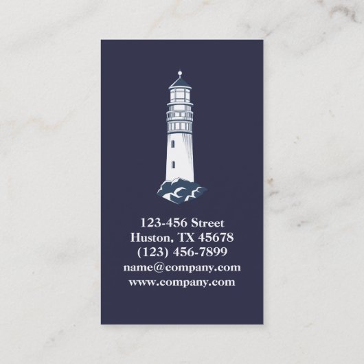 沿岸ビーチブルーボーティン航海のグライトハウス 名刺 (裏面)
