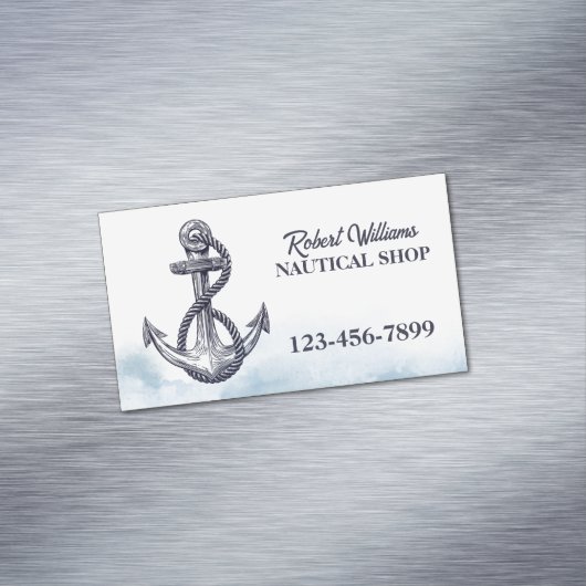 沿岸ビーチブルーヨットボートシップいかり 航海の マグネット名刺 (インサイチュ)