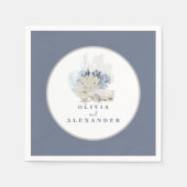 沿岸ビーチブルー結婚シーシェル スタンダードカクテルナプキン (正面)