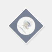 沿岸ビーチブルー結婚シーシェル スタンダードカクテルナプキン (角)