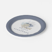 沿岸ビーチブルー結婚シーシェル ペーパープレート (アングル)