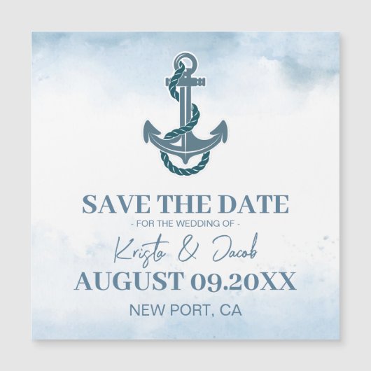 沿岸ビーチブルー航海のウェディング日付を保存 (正面)
