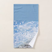 沿岸ビーチプリント バスタオルセット (ハンドタオル)