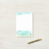 沿岸ビーチベビーウミガメのパーソナライズ ポストイット (デスク上)