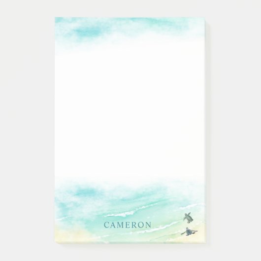 沿岸ビーチベビーウミガメのパーソナライズ ポストイット (正面)