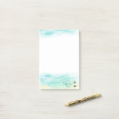 沿岸ビーチベビーウミガメ名モノグラム ポストイット (デスク上)