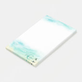 沿岸ビーチベビーウミガメ名モノグラム ポストイット (アングル)