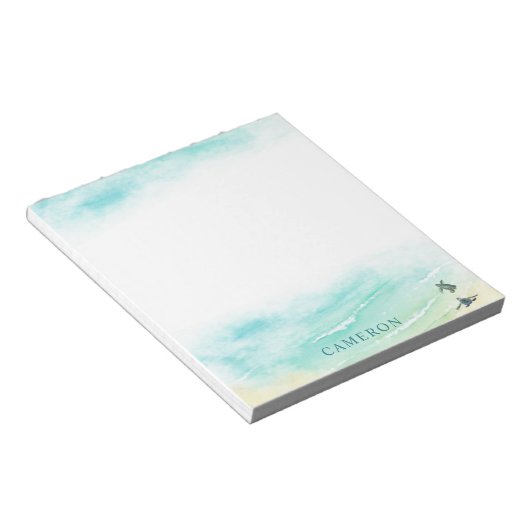 沿岸ビーチベビーウミガメ海岸線沿い ノートパッド (アングル)