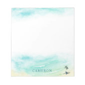 沿岸ビーチベビーウミガメ海岸線沿い ノートパッド (正面)