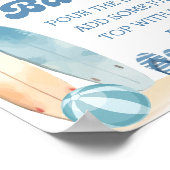 沿岸ビーチベビーシャワーモモモザバー ポスター (角)