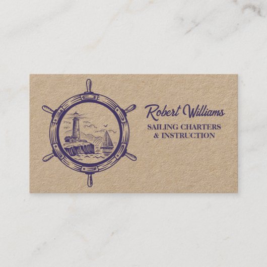 沿岸ビーチライトハウスボーティングセーリング航海の 名刺 (正面)