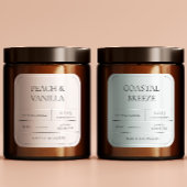 沿岸ビーチヴィベ淡い色のブルーキャンドルラベル スクエアシール