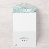 沿岸ビーチ先QRコードRSVP 結婚's オールインワン招待状 (外側)