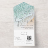 沿岸ビーチ先QRコードRSVP 結婚's オールインワン招待状 (内側)