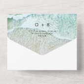 沿岸ビーチ先QRコードRSVP 結婚's オールインワン招待状 (裏面)