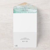 沿岸ビーチ先QRコードRSVP 結婚's オールインワン招待状 (外側)