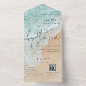 沿岸ビーチ先QRコードRSVP 結婚's オールインワン招待状 (内側)