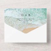 沿岸ビーチ先QRコードRSVP 結婚's オールインワン招待状 (裏面)