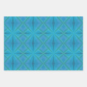 沿岸ビーチ塩水波模様オンターコイズ ラッピングペーパーシート (正面3)