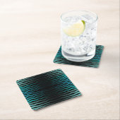 沿岸ビーチ塩辛いターコイズ波抽象芸術アート スクエアペーパーコースター (インサイチュ)