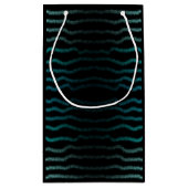 沿岸ビーチ塩辛いターコイズ波抽象芸術アート スモールペーパーバッグ (裏面)