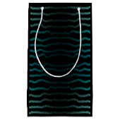 沿岸ビーチ塩辛いターコイズ波抽象芸術アート スモールペーパーバッグ (正面)