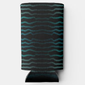 沿岸ビーチ塩辛いターコイズ波抽象芸術アート スリム缶クーラー (裏面)