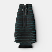 沿岸ビーチ塩辛いターコイズ波抽象芸術アート ボトルクーラー (裏面)