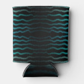 沿岸ビーチ塩辛いターコイズ波抽象芸術アート 缶クーラー (正面)